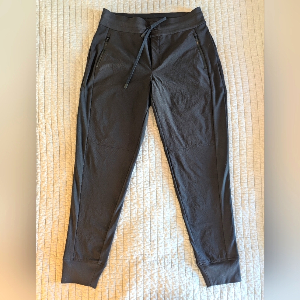 🍁 ATHLETA🍁 HEADLANDS HYBRID TREK JOGGERS, Black, Sz. 10, EUC!